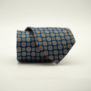 Navy with Orange Medallion Pattern