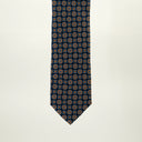 Navy with Orange Medallion Pattern